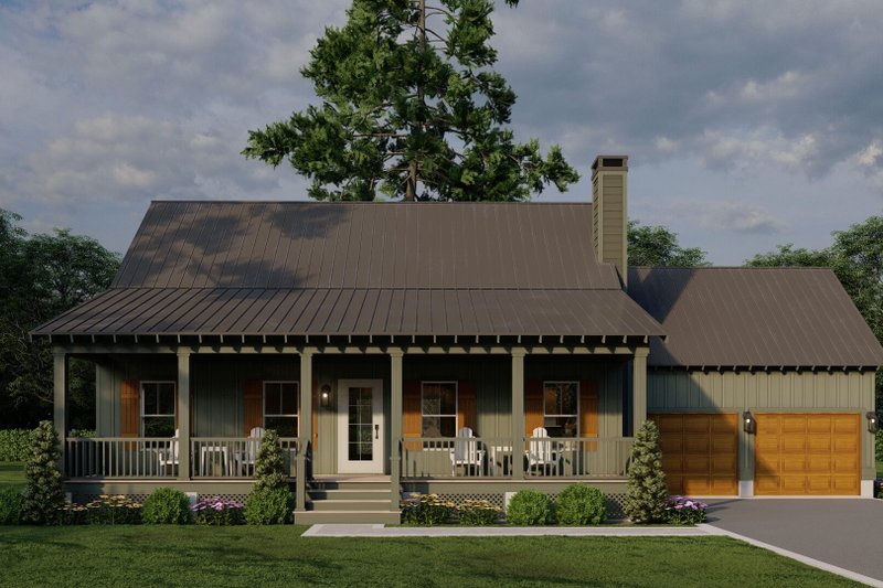 House Blueprint - Country Exterior - Front Elevation Plan #17-3450