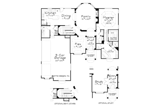 Floor Plan - Main Floor for Traditional House Plan #20-1824 - 4 bed, 4 bath