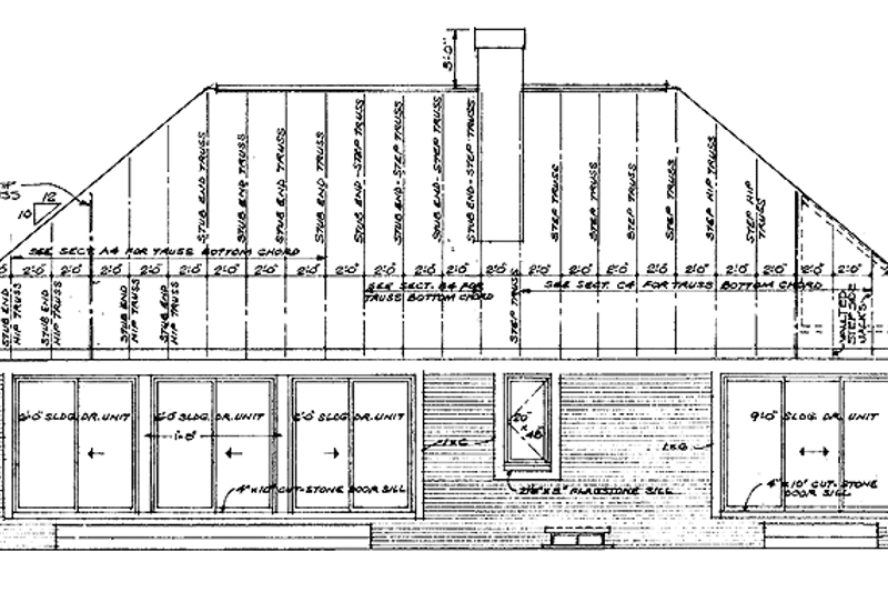 Home Plan - Exterior - Rear Elevation for Craftsman House Plan #72-936 - 3 bed, 2 bath