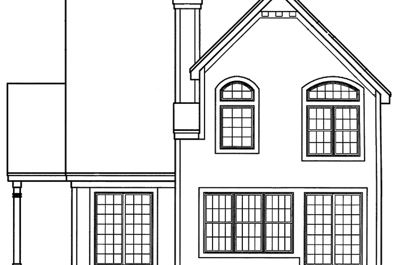 Home Plan - Exterior - Rear Elevation for Prairie House Plan #320-1405 - 3 bed, 2.5 bath