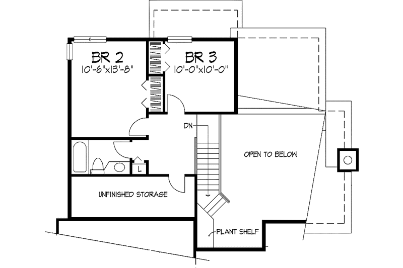 Home Plan - Floor Plan - Upper Floor for Bungalow House Plan #320-935 - 3 bed, 2.5 bath