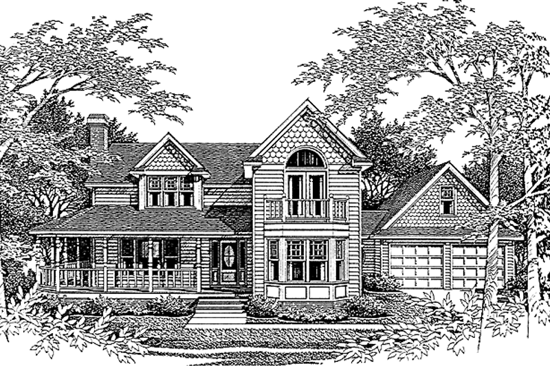 Architectural House Design - Victorian Exterior - Front Elevation Plan #10-281