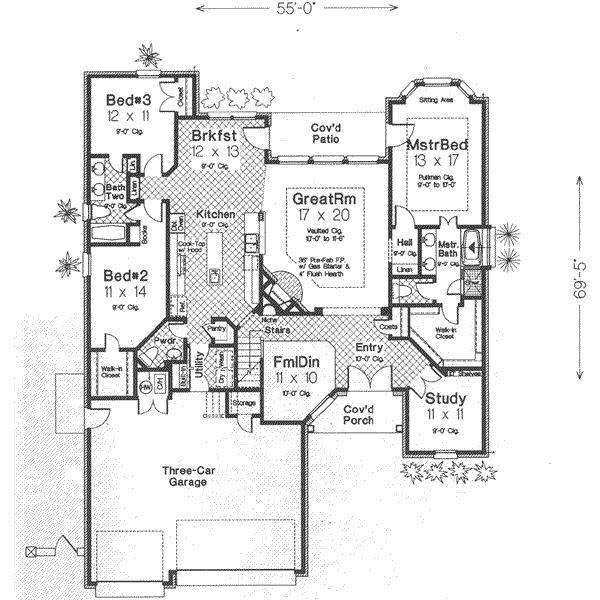 European Floor Plan - Main Floor Plan #310-318