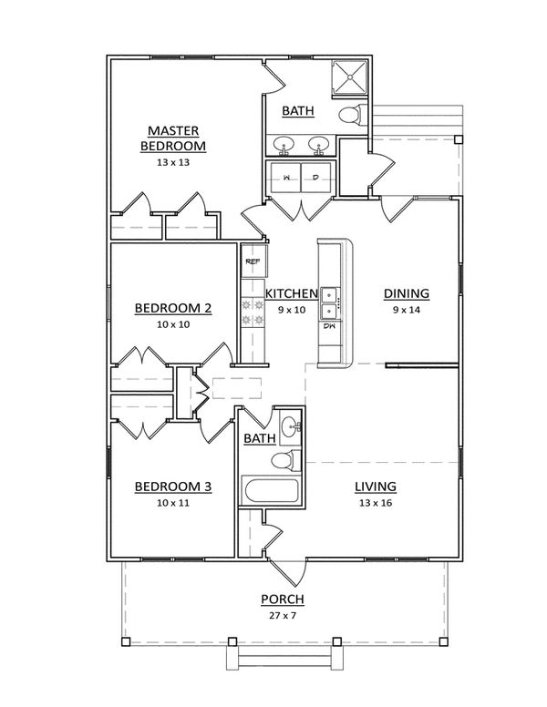 House Design - Craftsman Floor Plan - Main Floor Plan #936-17