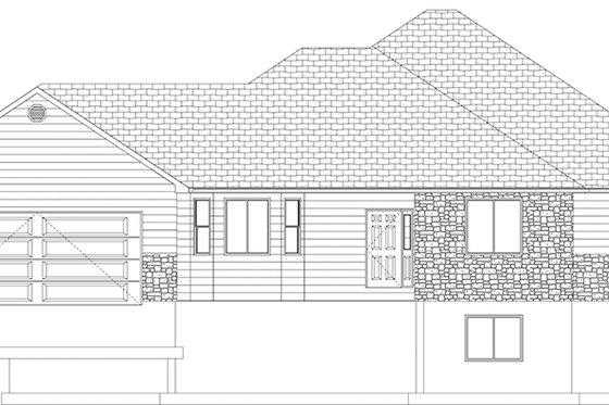 Exterior - Front Elevation 4 for Ranch House Plan #1060-34 - 6 bed, 3 bath