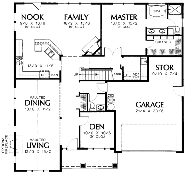 House Plan Design - Craftsman Floor Plan - Main Floor Plan #48-765