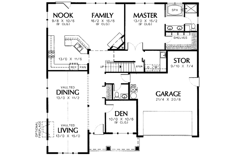 Architectural House Design - Floor Plan - Main Floor for Craftsman House Plan #48-765 - 4 bed, 2.5 bath