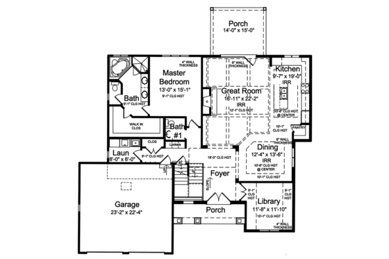 Floor Plan - Main Floor for Country House Plan #46-867 - 4 bed, 2.5 bath