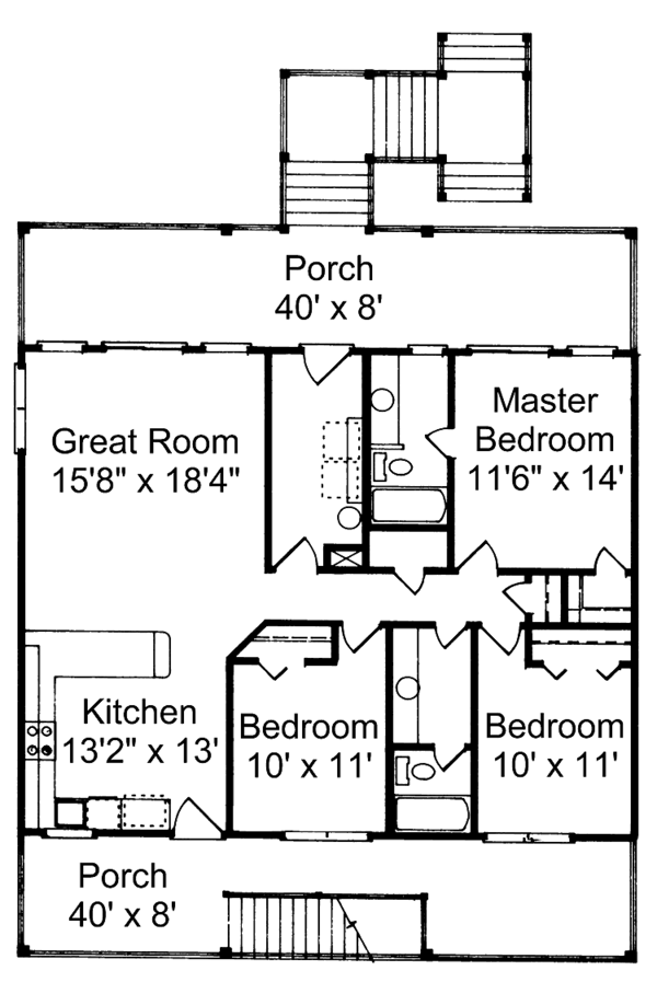 Architectural House Design - Country Floor Plan - Main Floor Plan #37-237