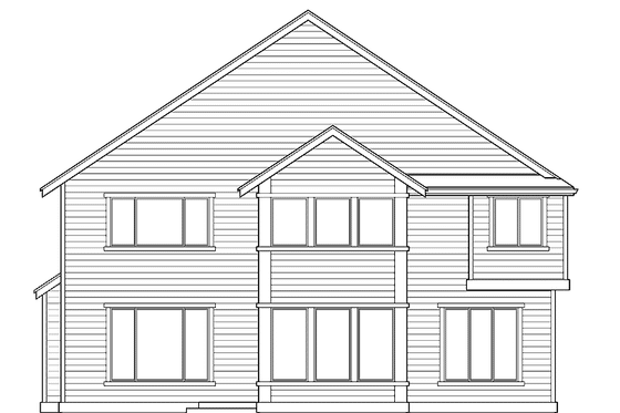 Exterior - Rear Elevation for Craftsman House Plan #132-421 - 4 bed, 2.5 bath
