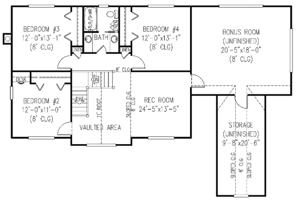 Architectural House Design - Victorian Floor Plan - Upper Floor Plan #11-264