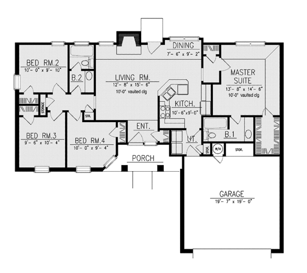 House Design - Country Floor Plan - Main Floor Plan #40-507