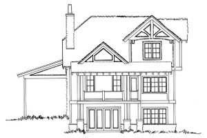 Exterior - Rear Elevation for Country House Plan #942-46 - 5 bed, 3.5 bath