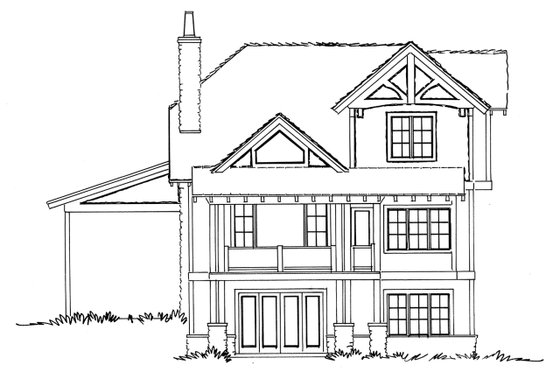 Exterior - Rear Elevation for Country House Plan #942-46 - 5 bed, 3.5 bath