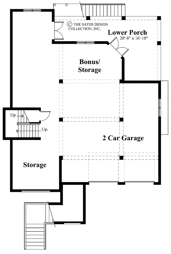 Mediterranean Floor Plan - Lower Floor Plan #930-120
