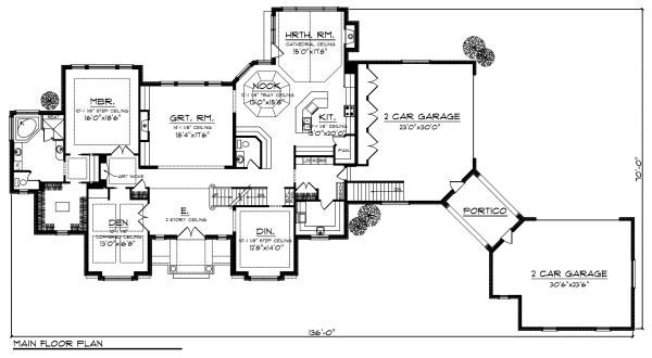 Architectural House Design - European Floor Plan - Main Floor Plan #70-887