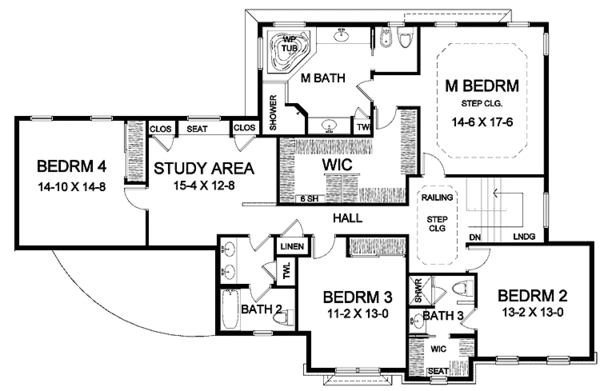 Dream House Plan - Classical Floor Plan - Upper Floor Plan #328-377