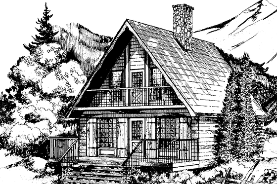 Exterior - Front Elevation 3 for Victorian House Plan #47-657 - 3 bed, 1.5 bath