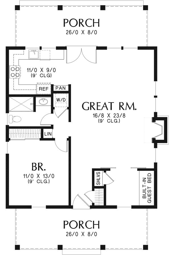 Home Plan - Cottage Floor Plan - Main Floor Plan #48-951