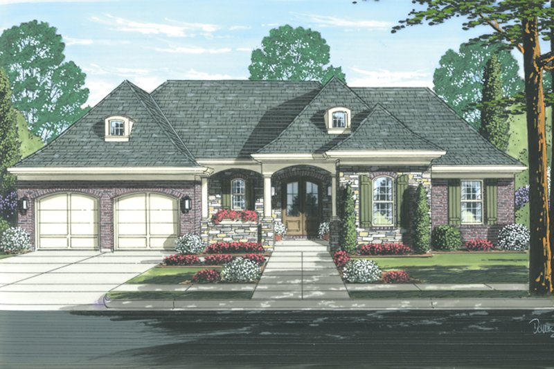 Architectural House Design - Country Exterior - Front Elevation Plan #46-820