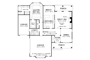 Floor Plan - Main Floor for Mediterranean House Plan #929-593 - 4 bed, 2.5 bath