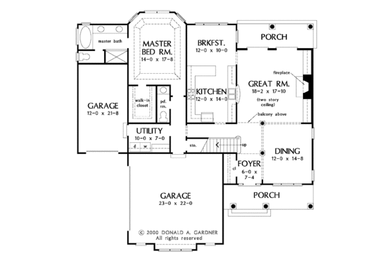 Floor Plan - Main Floor for Mediterranean House Plan #929-593 - 4 bed, 2.5 bath