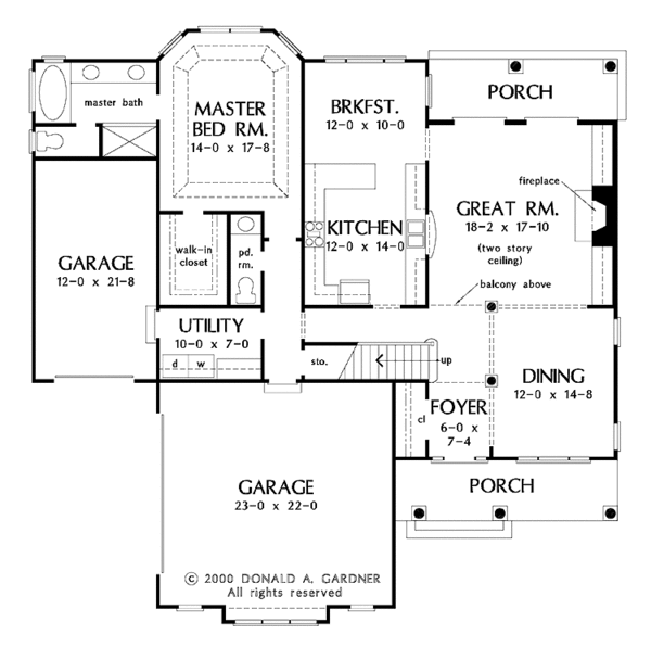 Architectural House Design - Mediterranean Floor Plan - Main Floor Plan #929-593