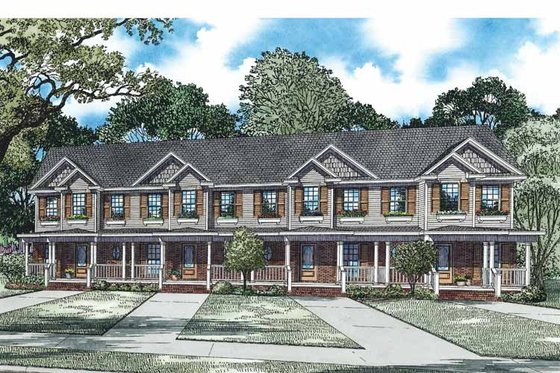 Exterior - Front Elevation 3 for Traditional House Plan #17-3352 - 8 bed, 8 bath