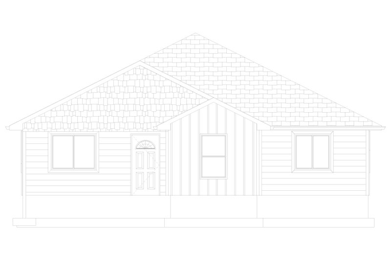 Home Plan - Exterior - Front Elevation 3 for Ranch House Plan #1060-432 - 3 bed, 2 bath