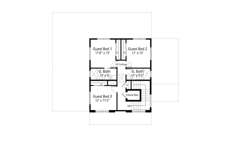 House Blueprint - Floor Plan - Upper Floor for Beach House Plan #938-126 - 4 bed, 3.5 bath