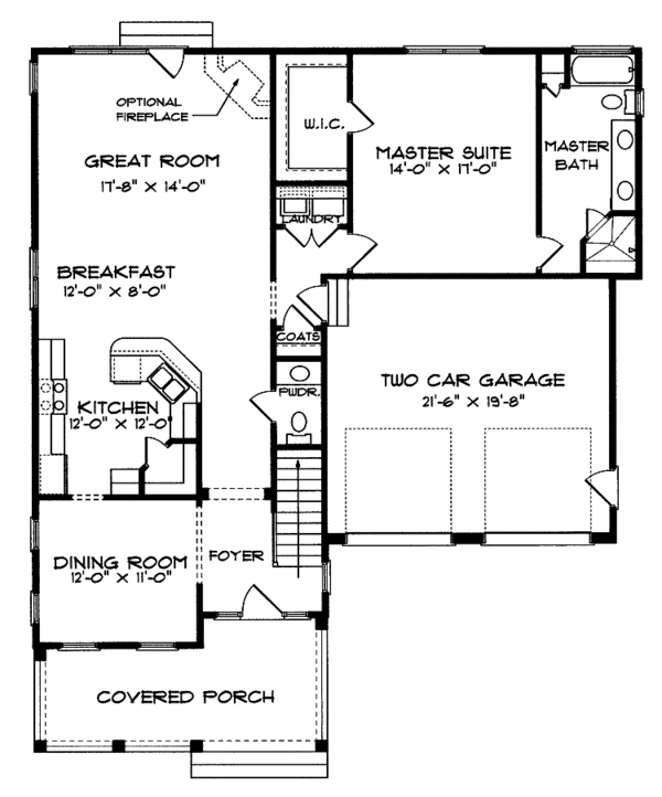 Architectural House Design - Country Floor Plan - Main Floor Plan #413-896