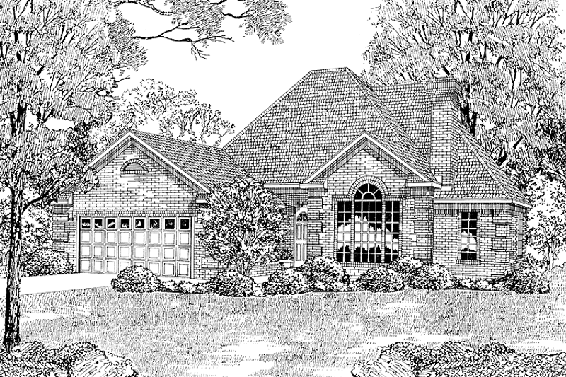 Home Plan - Exterior - Front Elevation 3 for European House Plan #17-2713 - 3 bed, 2 bath
