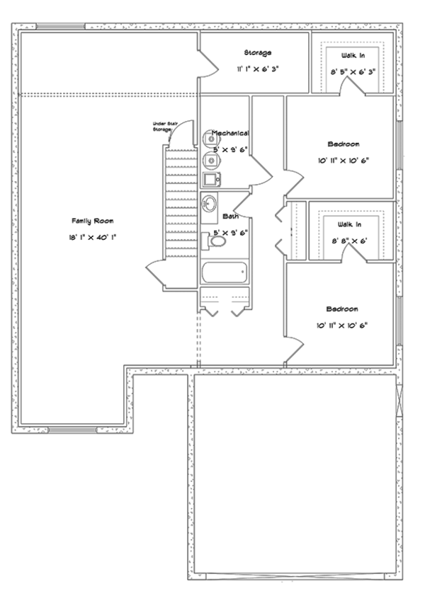 Home Plan - Ranch Floor Plan - Lower Floor Plan #1060-9