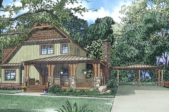 Exterior - Front Elevation 3 for Craftsman House Plan #17-3382 - 3 bed, 3.5 bath