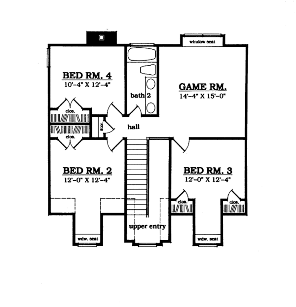 House Plan Design - Country Floor Plan - Upper Floor Plan #42-680
