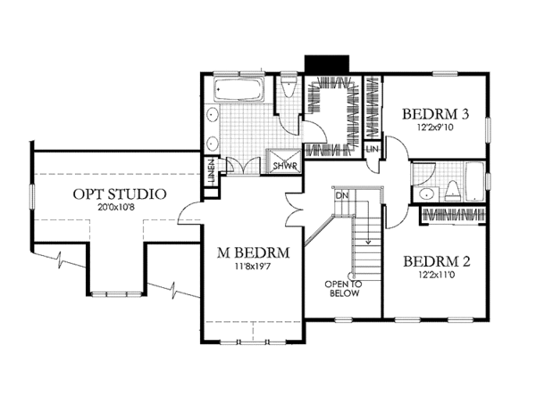 Dream House Plan - Classical Floor Plan - Upper Floor Plan #1029-1