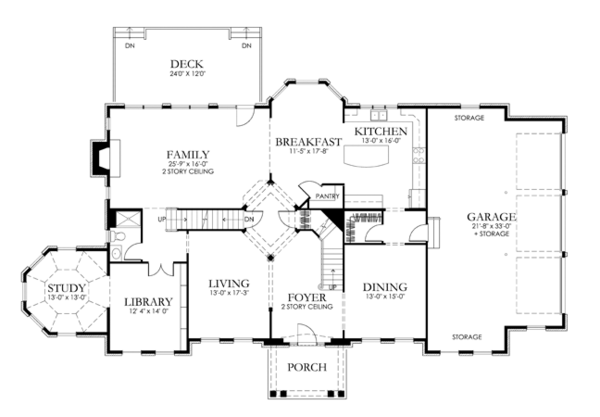 Architectural House Design - Classical Floor Plan - Main Floor Plan #1029-64