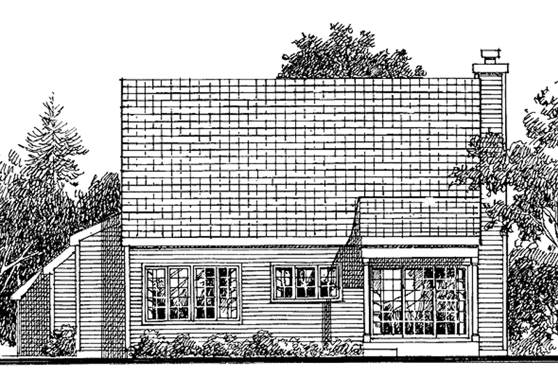 Home Plan - Exterior - Rear Elevation for Country House Plan #456-58 - 2 bed, 2 bath