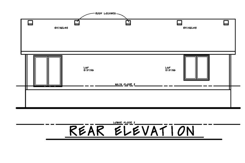 Home Plan - Exterior - Rear Elevation for Traditional House Plan #20-2347 - 3 bed, 2 bath