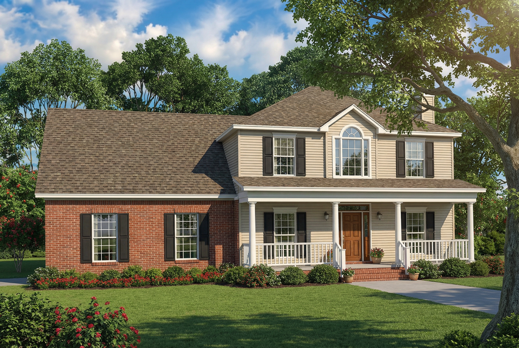 Exterior - Front Elevation 2 for Farmhouse House Plan #17-234 - 3 bed, 2.5 bath