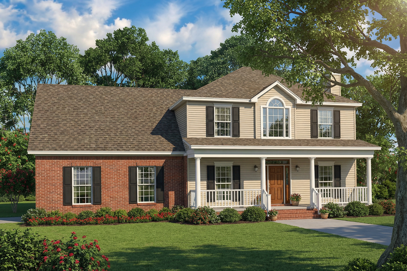Exterior - Front Elevation 2 for Farmhouse House Plan #17-234 - 3 bed, 2.5 bath
