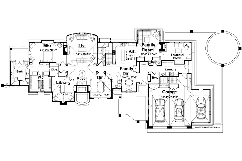 Architectural House Design - Floor Plan - Main Floor for European House Plan #928-37 - 4 bed, 3 bath