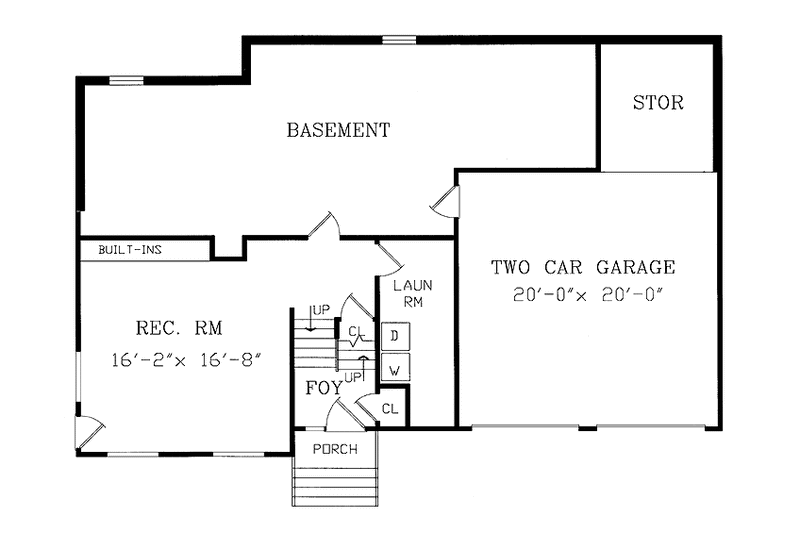 Dream House Plan - Floor Plan - Lower Floor for Contemporary House Plan #314-225 - 3 bed, 2 bath