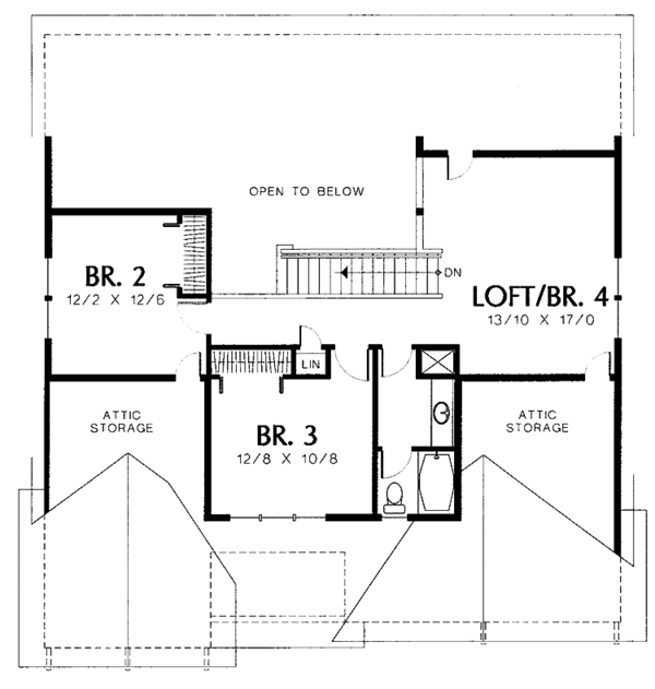 House Plan Design - Craftsman Floor Plan - Upper Floor Plan #48-766