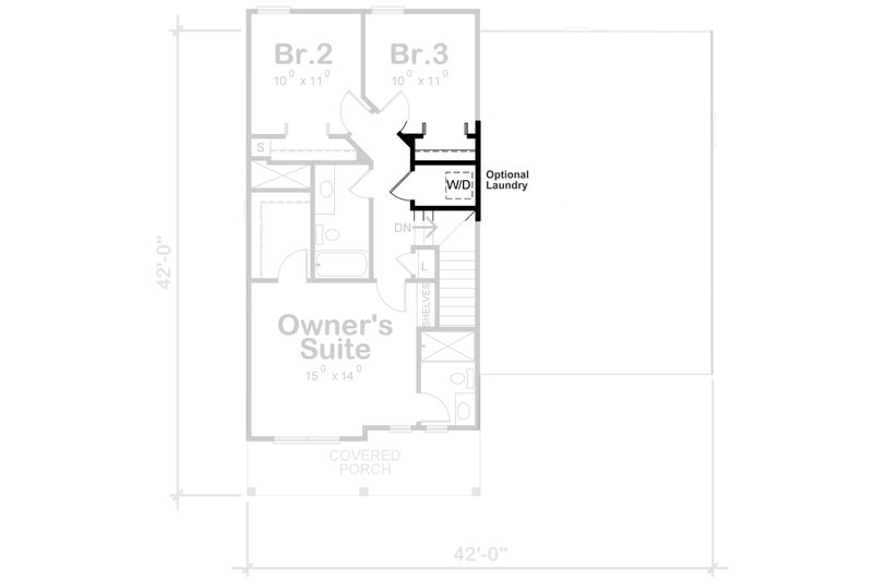 House Blueprint - Floor Plan - Other Floor for Traditional House Plan #20-2501 - 3 bed, 2.5 bath