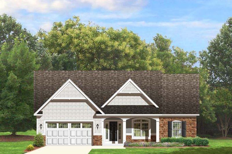 Architectural House Design - Ranch Exterior - Front Elevation Plan #1010-72