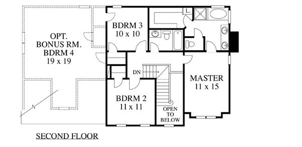 Dream House Plan - Floor Plan - Upper Floor for Colonial House Plan #1053-66 - 3 bed, 2.5 bath