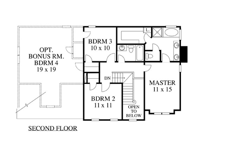 Dream House Plan - Floor Plan - Upper Floor for Colonial House Plan #1053-66 - 3 bed, 2.5 bath