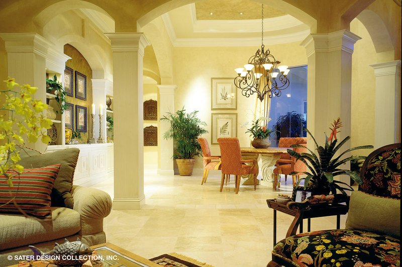 House Blueprint - Interior - Family Room 1 for Mediterranean House Plan #930-190 - 4 bed, 6.5 bath