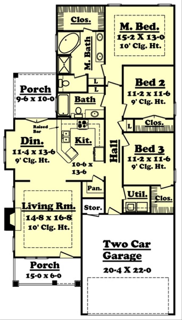 House Design - Cottage Floor Plan - Main Floor Plan #430-21